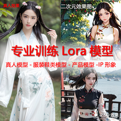 AI智能绘画lora模型代训练写实风格真人训练建模场景产品服务