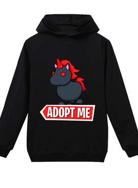 ROBLOX ADOPT ME春秋游戏图案儿童帽衫长袖卫衣童装