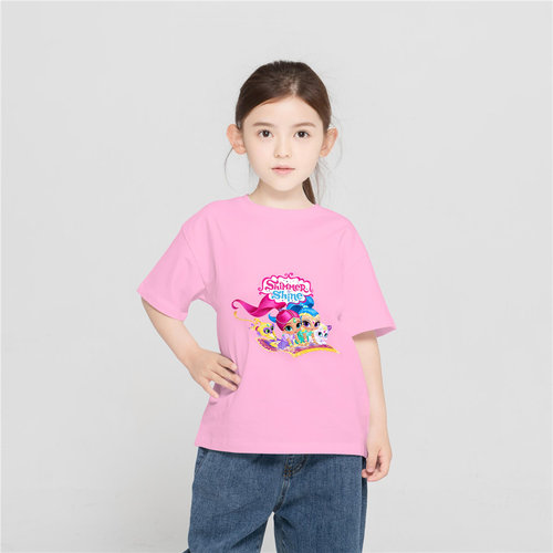 愿望精灵小姐妹女童夏装短袖T恤童装Shimmer and Shine T882a