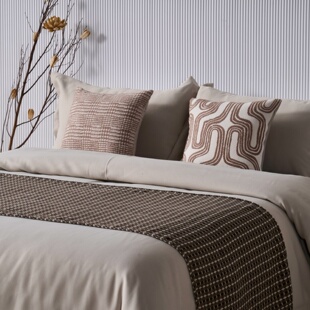 展厅样板间 家具配套床品 轻奢意式侘寂风 高端软装床品多件套 咖