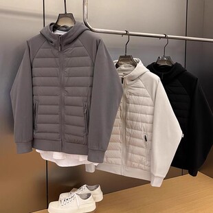 潮牌加绒加厚冬天外套连帽二棉上衣服 2024新款 轻薄棉服男士 秋冬季