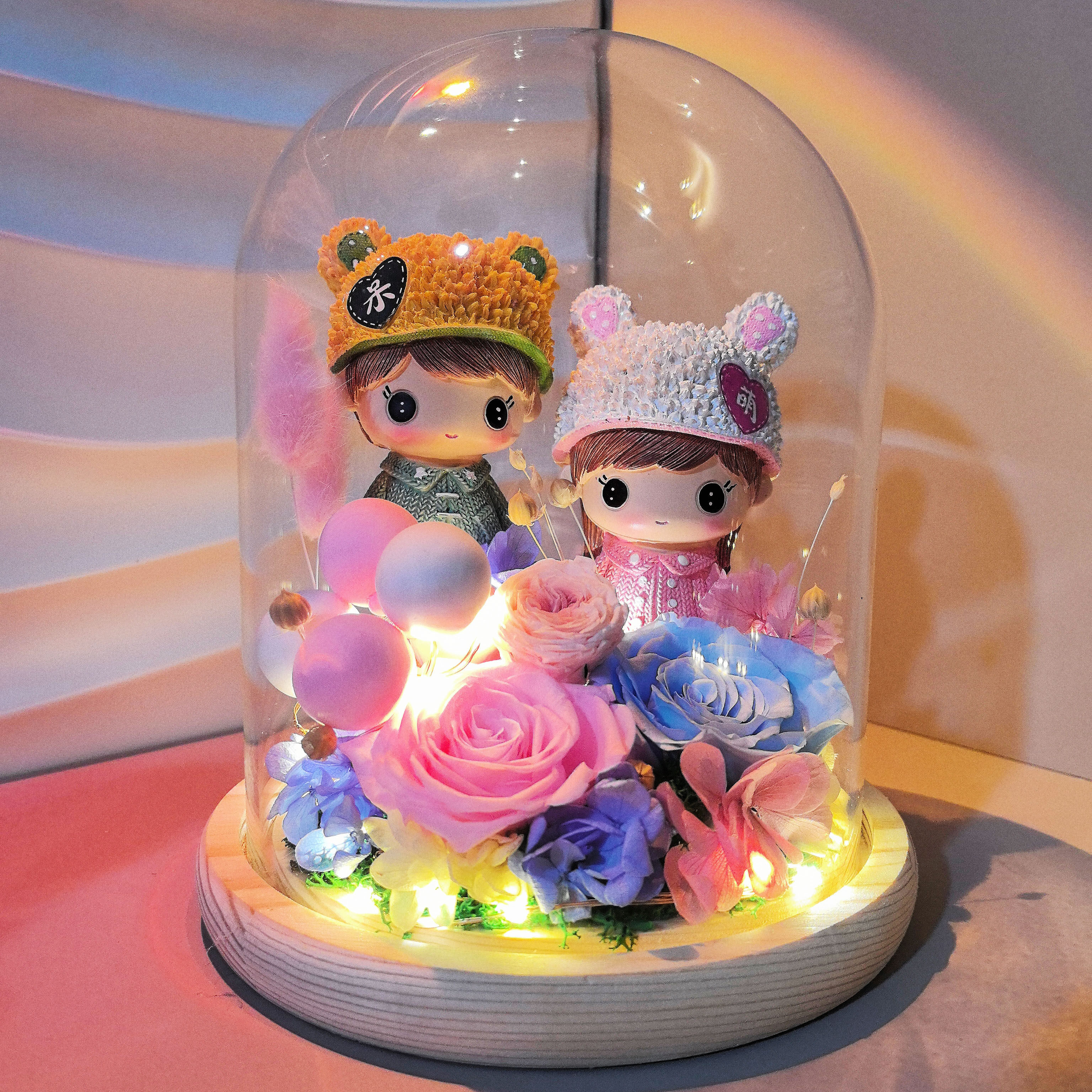 永生花真玫瑰礼盒刻字定制七夕圣诞节送老婆生日礼物女友闺蜜结婚