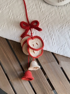 手工毛线编织平安苹果片车挂件包挂钥匙扣手作挂饰礼物diy材料包