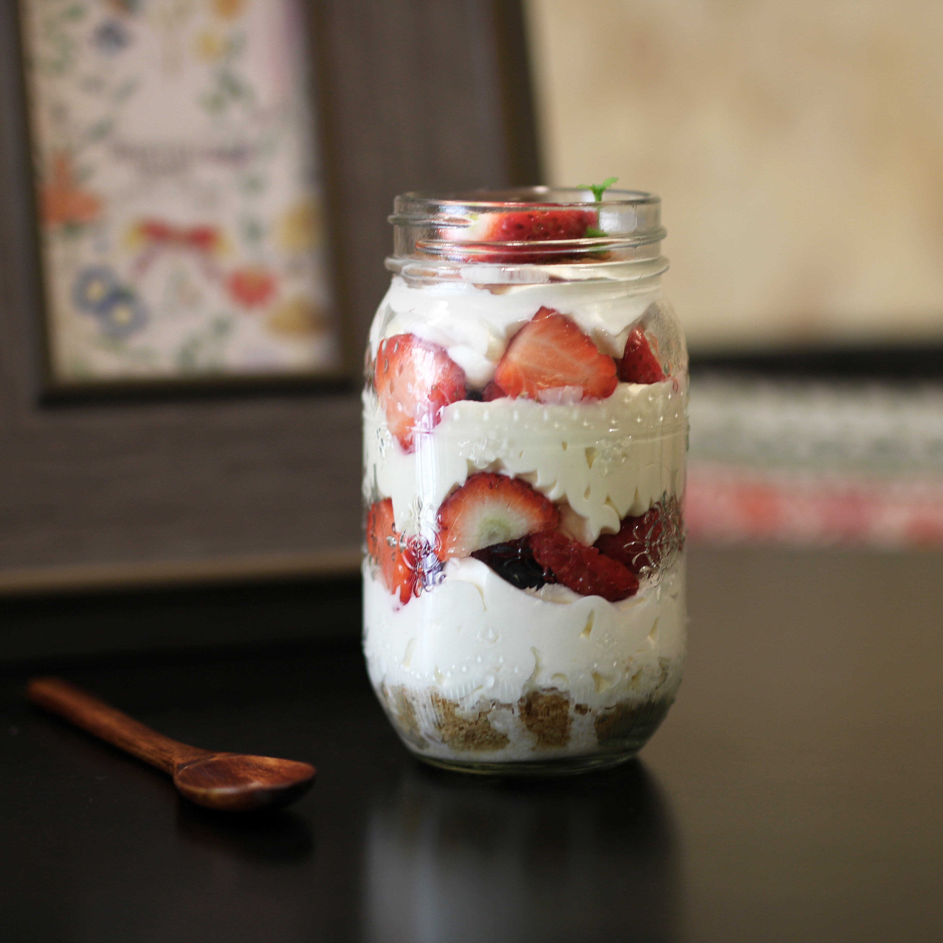 北欧花纹500ml玻璃杯果汁杯酸奶甜品罐带盖子mason jar梅森果酱瓶