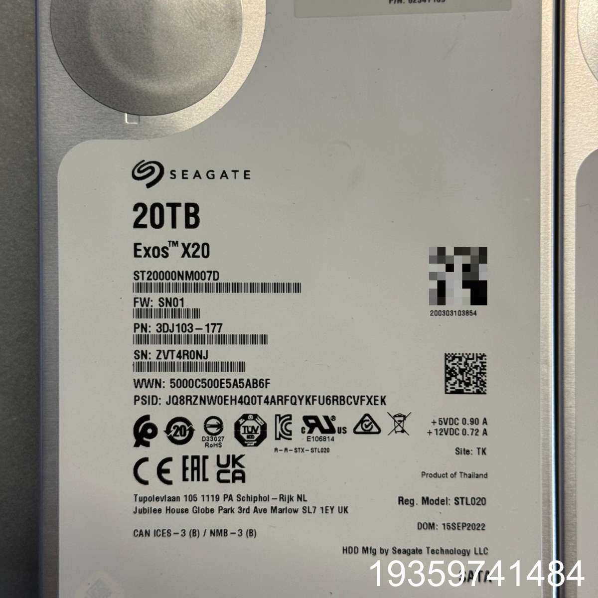 希捷Exos银河系列20TB氦气硬盘X20议价