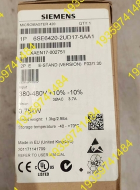 议价：6SE6420-2UD17-5AA1 MM420 0.