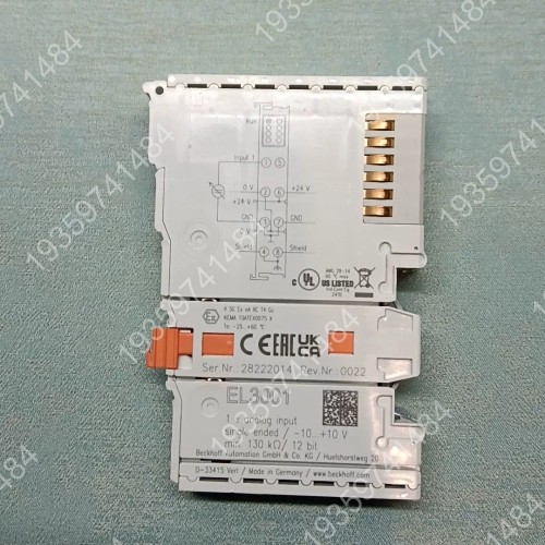 倍福EL3001模块，单端模拟输入，12位，制造轻 议价