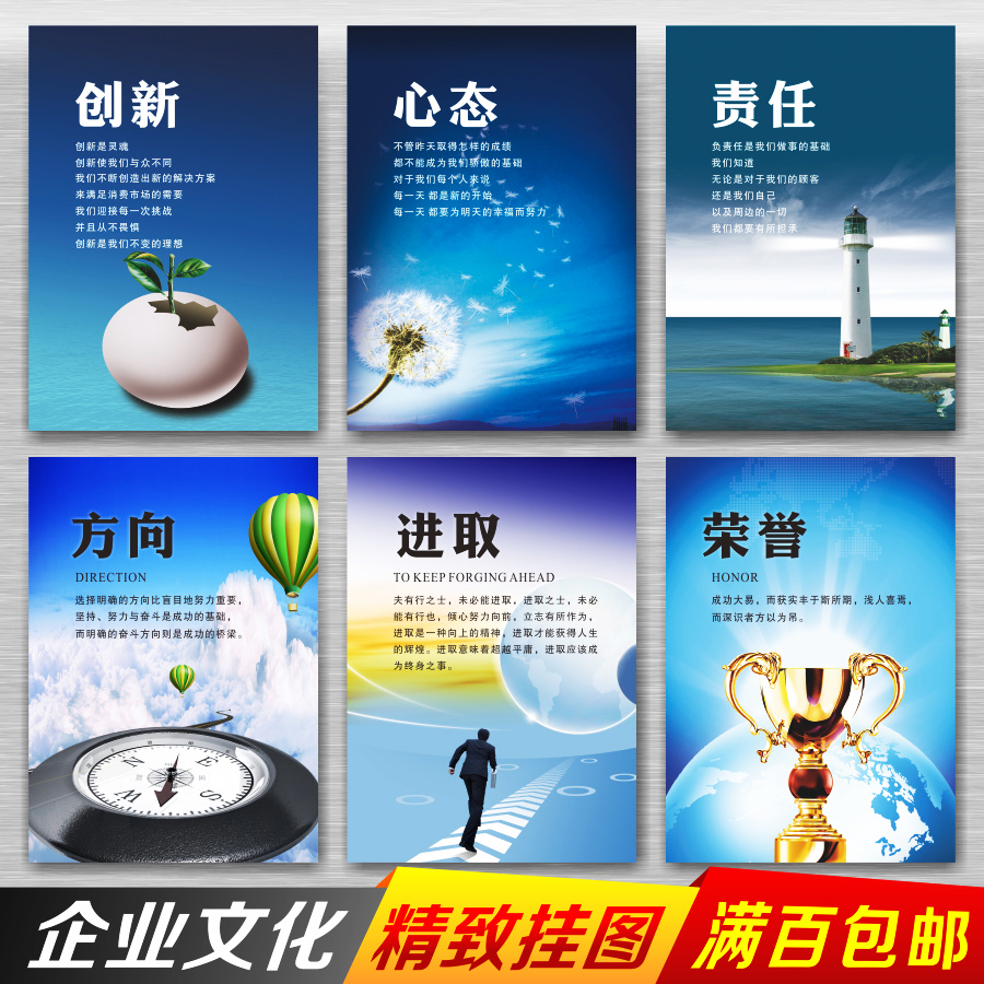 办公室企业文化励志挂画海报