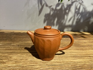 日本常滑烧已故巨匠杉江诚一木仙窑 老朱泥刀削面后手急须泡茶壶