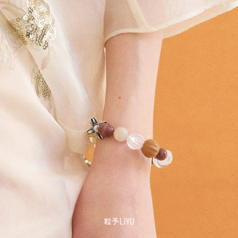 Dare买手店 粒予LIYU 柔只水晶手串天然石黄水晶菩提珠招财富贵女