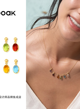 董洁推荐 ooak 正品 宝石吊坠925银黄水晶富贵好运福禄首饰项链女