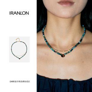 Dare买手店 iranlon自然论 蓝色方糖项链串珠百搭小众设计感首饰