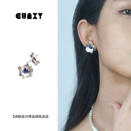 Dare买手店 Eunxy 富贵花耳钉原创设计复古欧美精致925银饰品首饰