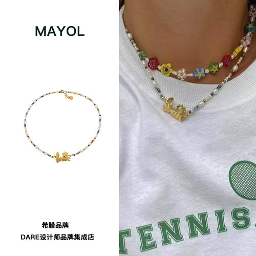 mayol希腊品牌smile项链金色