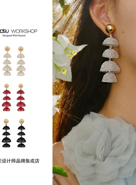 Dare买手店 beadsu workshop【植物志】四层铃兰花耳环复古原创女