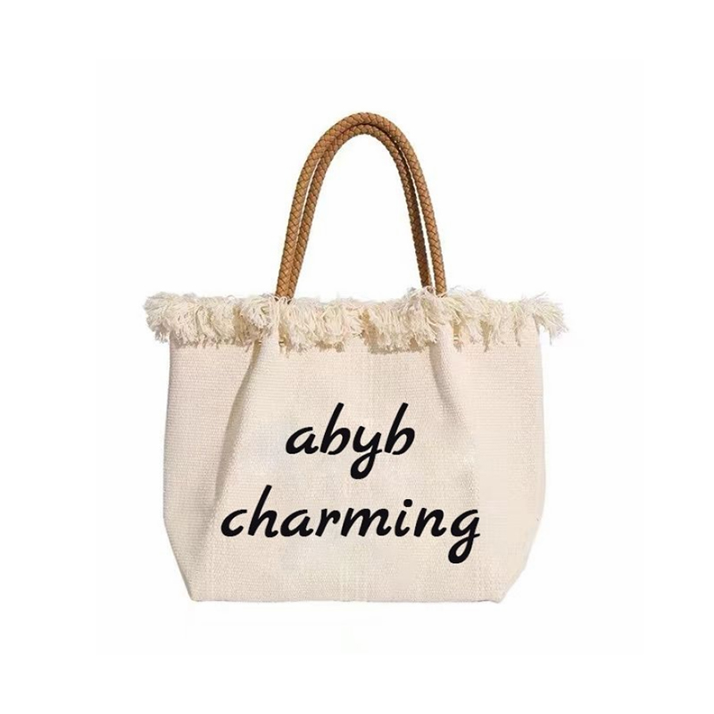 abyb charming 刺绣帆布袋度假大容量小众原创编织包包单肩手提包 箱包皮具/热销女包/男包 通用款女包 原图主图