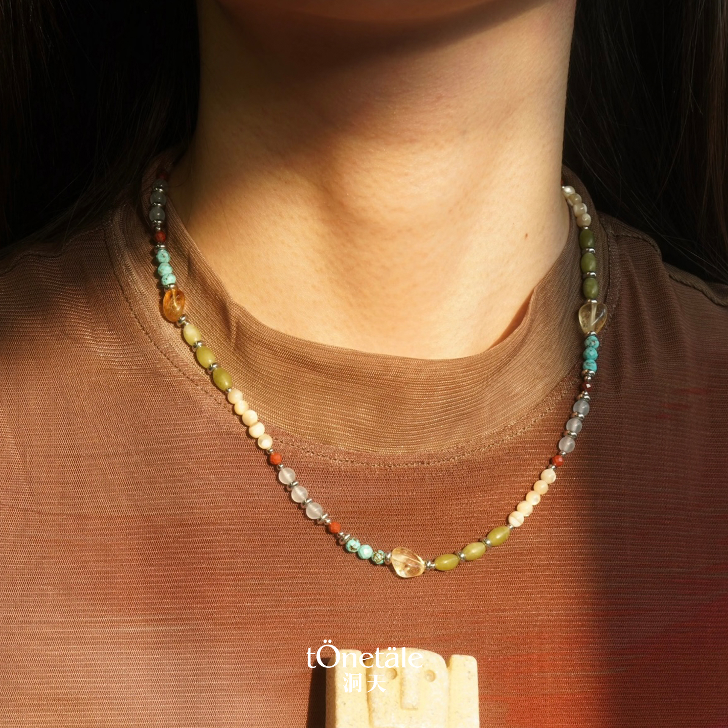 Dare买手店 TONE&TALE洞天Aurora串珠项链黄水晶复古原创设计首饰