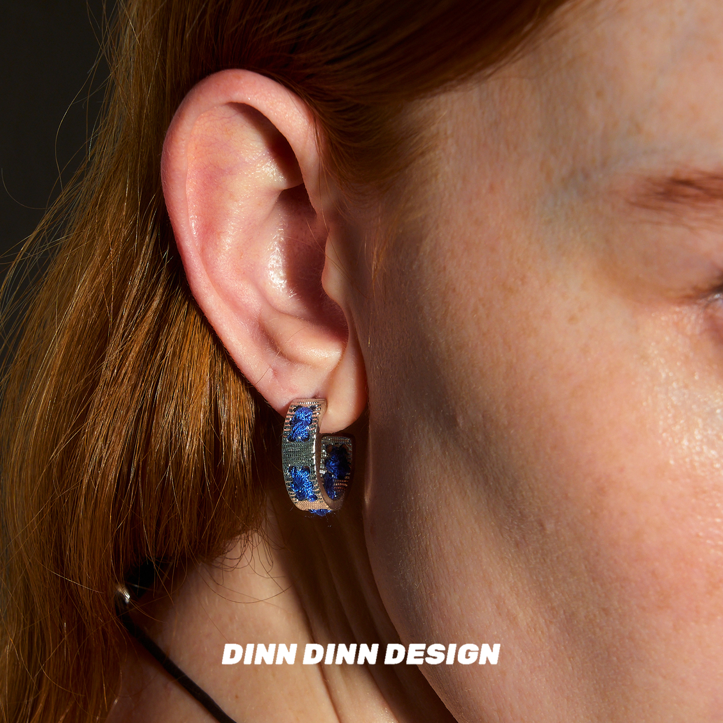 Dare买手店 DINN DINN DESIGN彩色穿线窄版耳环复古圈圈原创耳饰
