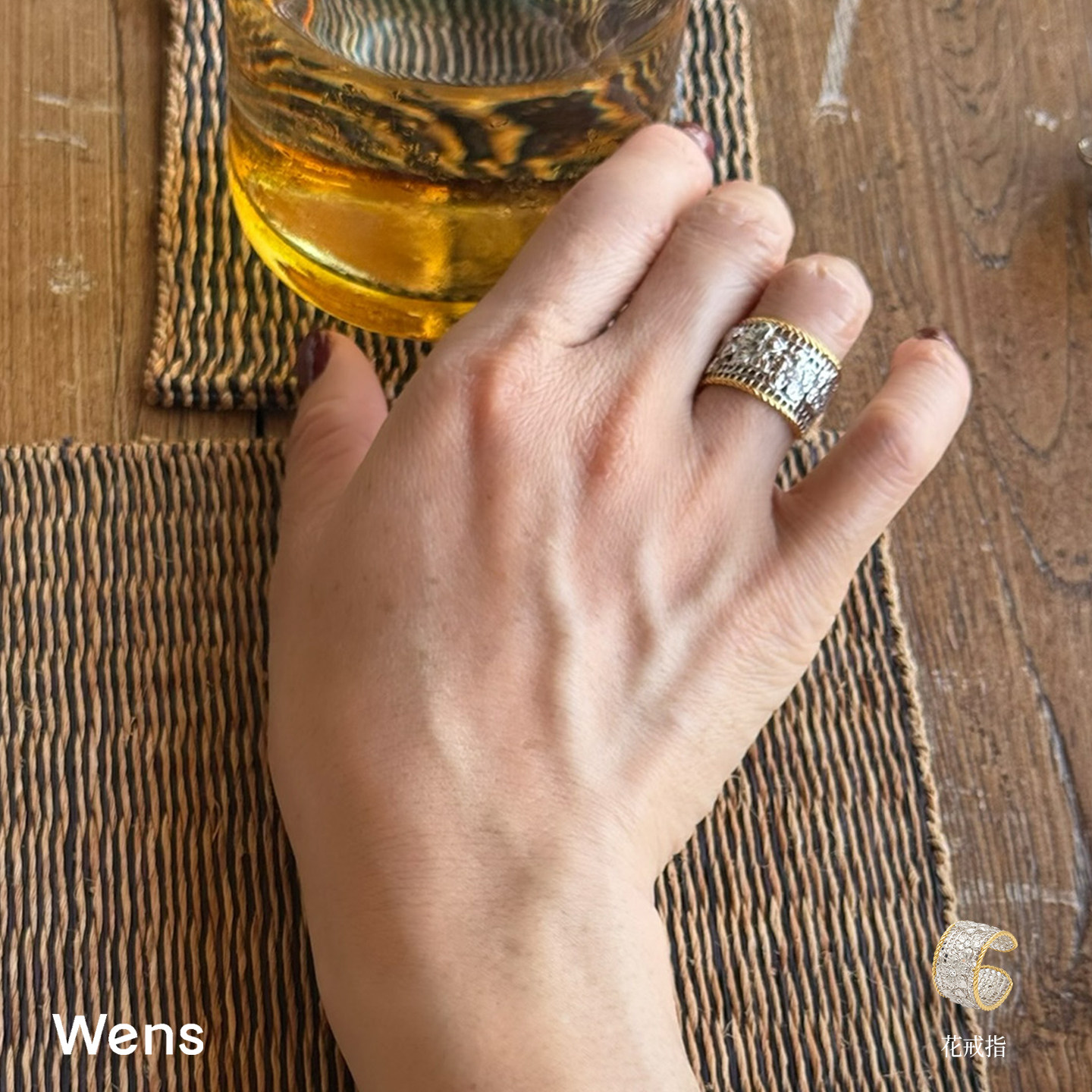 Dare买手店 Wens Jewels 花园镶钻编织戒指镂空小众原创设计首饰