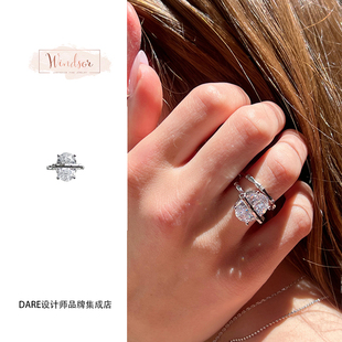 Dare买手店 LHwindsor温莎珠宝 银色椭圆冰戒指复古夸张设计首饰