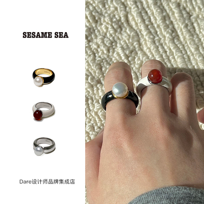 sesamesea圆珠戒指首饰