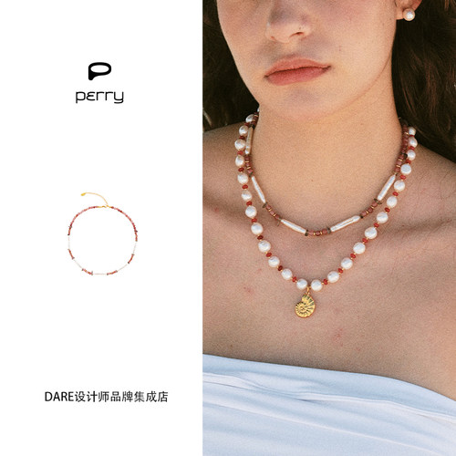 perry京都樱花项链串珠锁骨链
