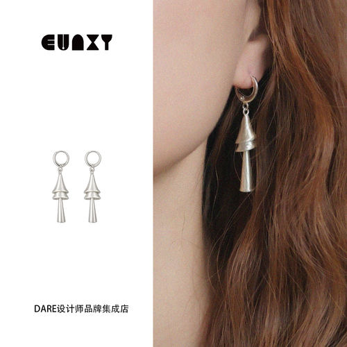 Dare买手店 Eunxy 双层斗笠铃铛耳环925银小众原创设计耳饰百搭女
