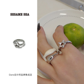 Dare买手店sesame sea花花戒指银色饰品首饰原创设计小众百搭通勤