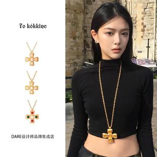 tokokkino正品 经典 四面蝴蝶结项链复古巴恩风毛衣链 明星同款