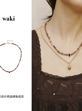Dare买手店 waki 富士芭菲天然石白水晶原创设计串珠项链首饰度假