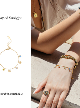 Dare买手店 A ray of sunlight船锚锆石吊坠手链复古首饰叠戴小众