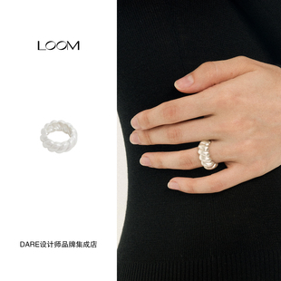 Dare买手店 LOOM knot鱼骨纽结宽戒925银小众复古首饰戒指高级女