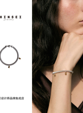 Dare买手店 森制SHINSEI 软链金银分色磁吸手链复古原创饰品首饰