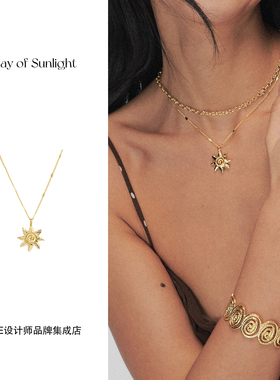Dare买手店 A ray of sunlight循环太阳项链金色复古欧美度假首饰