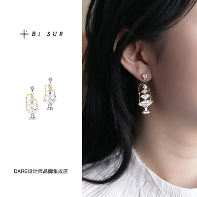Dare买手店 B1 SUR 花园喷泉耳坠复古小众耳环原创设计百搭925银