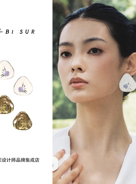 Dare买手店 B1 SUR宽面异形花朵耳坠原创设计高级夸张耳环首饰女