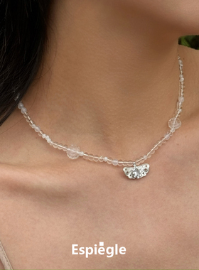 Dare买手店 espiegle白水晶小蝴蝶编珠项链富贵好运原创设计首饰