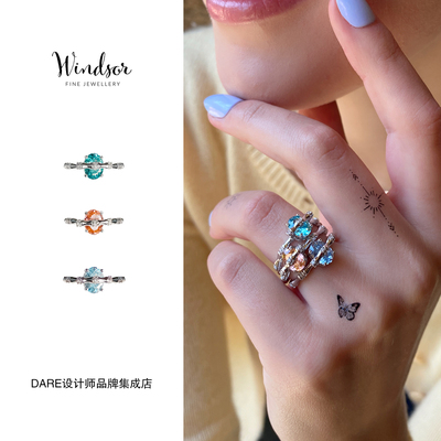 Dare买手店 LHwindsor温莎珠宝冰爽竹节戒指原创设计复古闪亮首饰