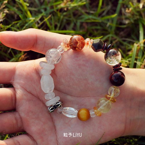 Dare买手店 粒予LIYU 四时之序水晶手串黑金超水晶金刚杵串珠好运