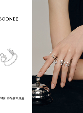 Dare买手店 Boonee 多切面锆石圆珠开口戒原创设计首饰小众精致女