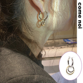 come noi 正品 Dare买手店 wait2sce 拼色简单小圈百搭耳环饰品