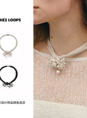 CHEZ LOOPS 烁夜珍珠领结烟花项链小众高级原创设计首饰百搭气质