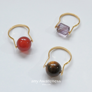 Dare买手店 any Awareness路路通新中式戒指天然石红玛瑙原创首饰