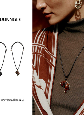 Dare买手店JUUNNGLE LAB 逍遥游马年项链复古红色好运原创首饰女