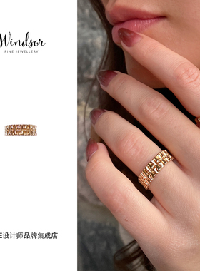 LHwindsor温莎 竹篱戒指金色欧美复古高级饰品首饰小众原创设计女