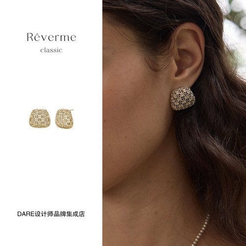 Dare买手店 Rêverme Classic 月桂系列编织桂叶耳环金色复古高级