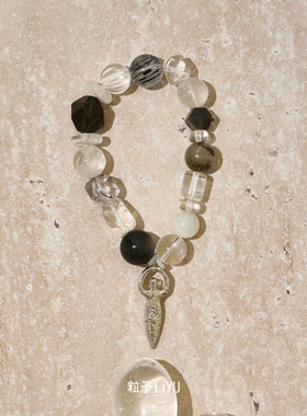 Dare买手店 粒予LIYU 墨染水晶手串黑发晶茶晶串珠度假饰品首饰女