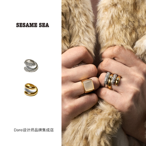 张雨绮同款sesame sea螺旋戒指蛇形戒指金色叠戴欧美复古本命蛇年