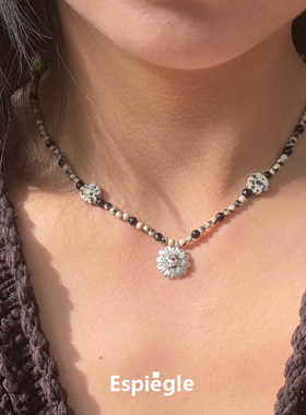 Dare买手店 espiegle小雏菊编珠项链天然石串珠度假原创设计首饰