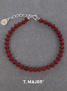 Dare买手店 T.MAJOR 瑞辰红玛瑙手链红色串珠本命好运原创925银女